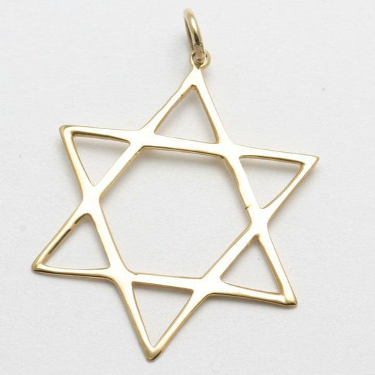 Classic Star of David Pendant - 14k Yellow or White Gold
