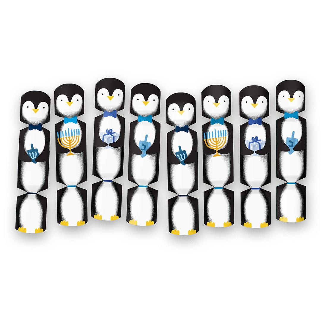 Paper Source Decorations Penguin Hanukkah Crackers - Set of 8