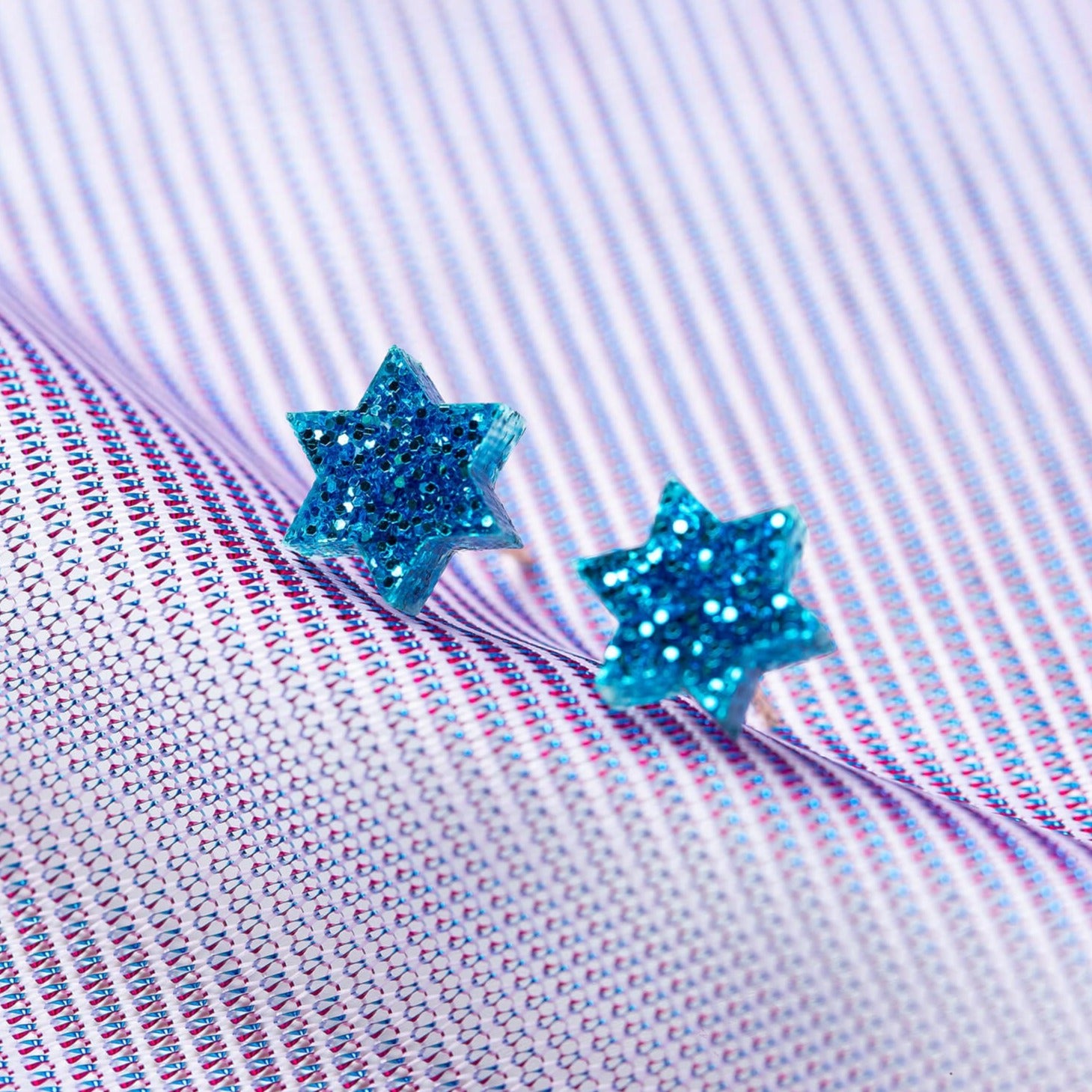 Ariel Tidhar Earrings Blue Mini Magen Studs - Cerulean Blue Glitter