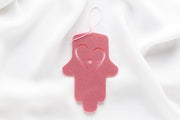 Ariel Tidhar Wall Hamsas Pink Petite Wall Hamsa with Heart - Pink Glitter