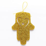 Ariel Tidhar Wall Hamsas Gold Petite Wall Hamsa with Heart - Gold Glitter