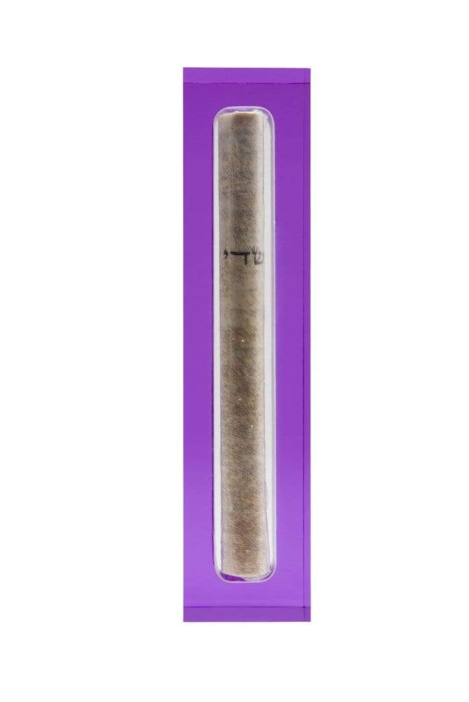 Apeloig Collection Mezuzahs Violet Acrylic Mezuzah - (Choice of Colors)