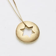 Bareket Jewelry Necklaces 14k Gold 24k Matte Gold Open Star of David Necklace