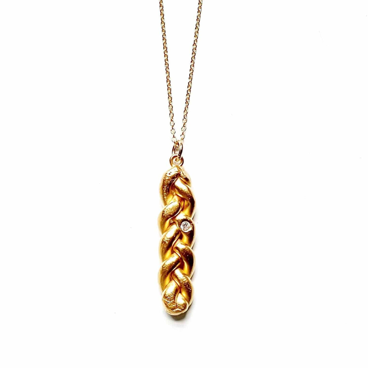 MAS Designs Jewelry Necklaces Gold Challah Pendant Necklace - 24k Gold