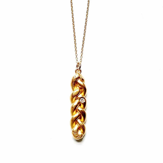 Challah Pendant Necklace - Gold Vermeil