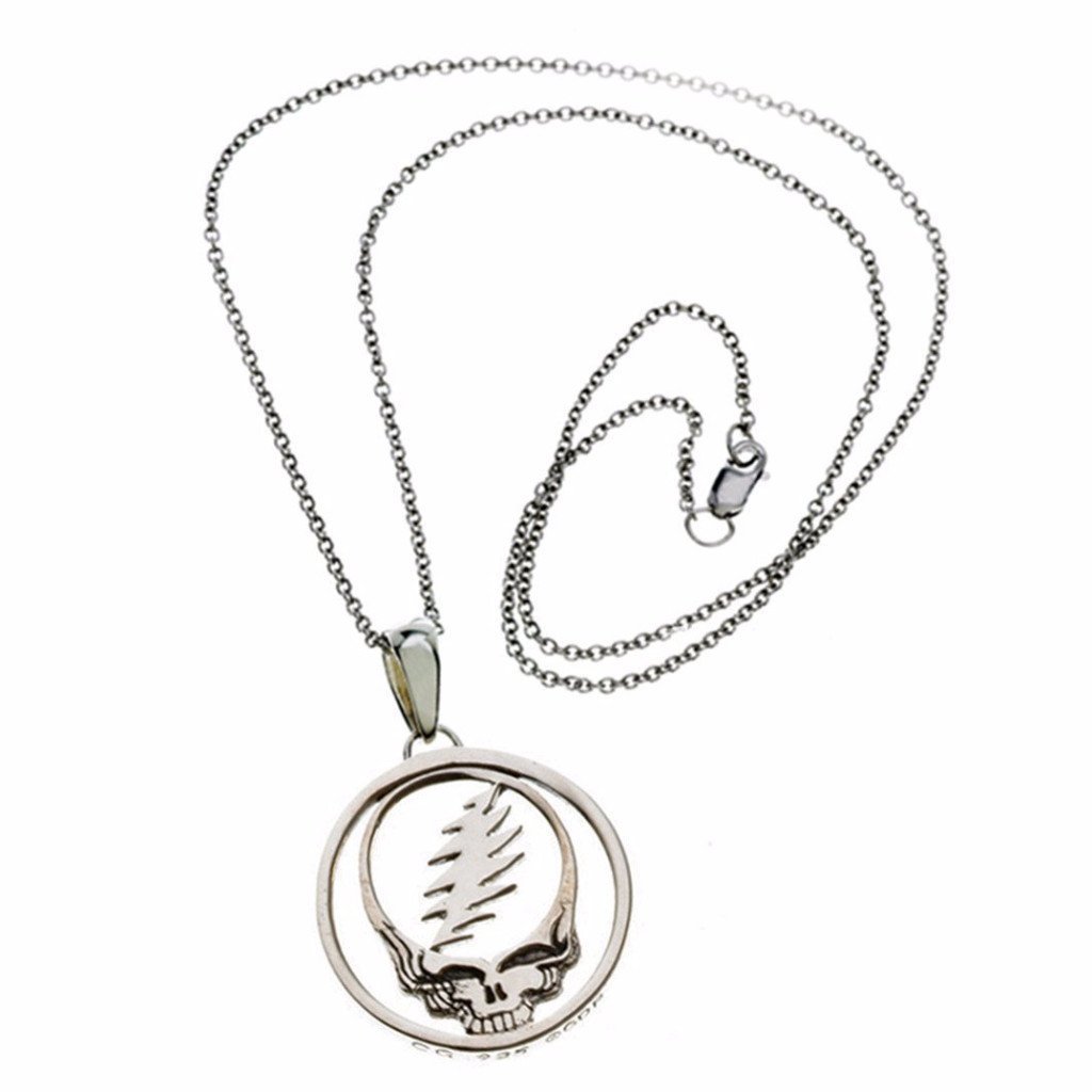 Cynthia Gale GeoArt Necklaces Grateful Dead Steal Your Face Sterling Necklace