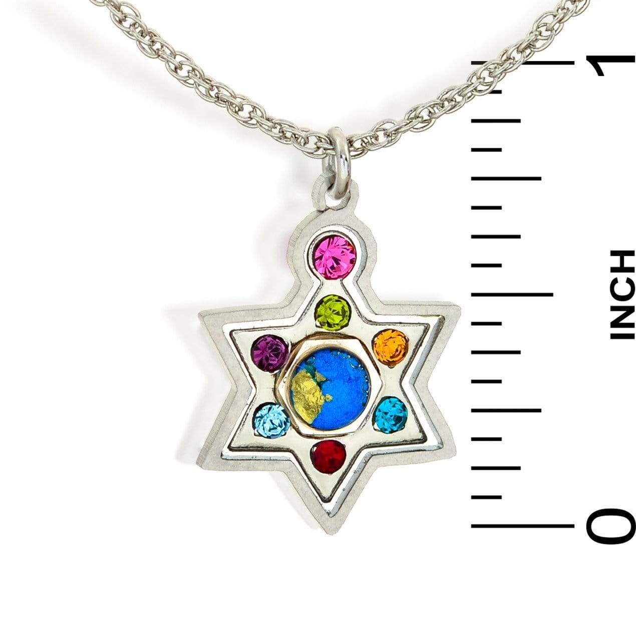 Seeka Necklaces Steel Seeka Multicolor Star of David with Crystals