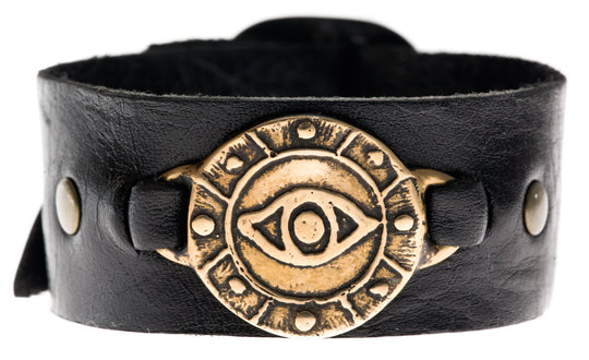 Bronze Eye Leather Cuff Bracelet by Marla Studio