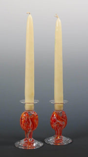 Rosetree Glass Studio Candlesticks Glass Smash Glass Shabbat Candlesticks by Rosetree Glass Studio