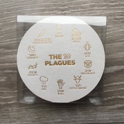Matanote Stationery Coasters Default Gold 10 Plagues Passover Coasters, Set of 18