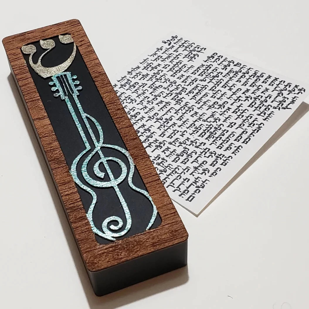Glenn Grubard Designs Mezuzahs Guitar Cleft Mezuzah