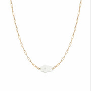 Miriam Merenfeld Jewelry Necklaces Dani Hamsa Diamond Paperclip Necklace - Sterling Silver, Gold Vermeil, or Two-Tone