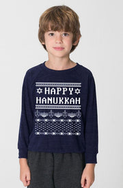 Wethouse Sweaters Happy Hanukkah Ugly Hanukkah Sweater-Shirt - Kids