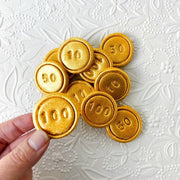 Marzipops Food 1 dozen Marzipan Gold Gelt Tiles