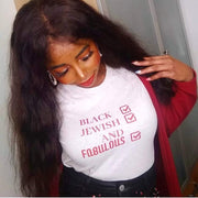 Eli7Designs T-Shirts Black, Jewish and Fabulous Women's T-shirt