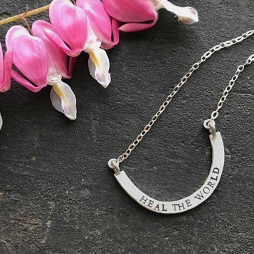 Emily Rosenfeld Necklaces Silver Tikkun Olam Cup Half Full Necklace by Emily Rosenfeld