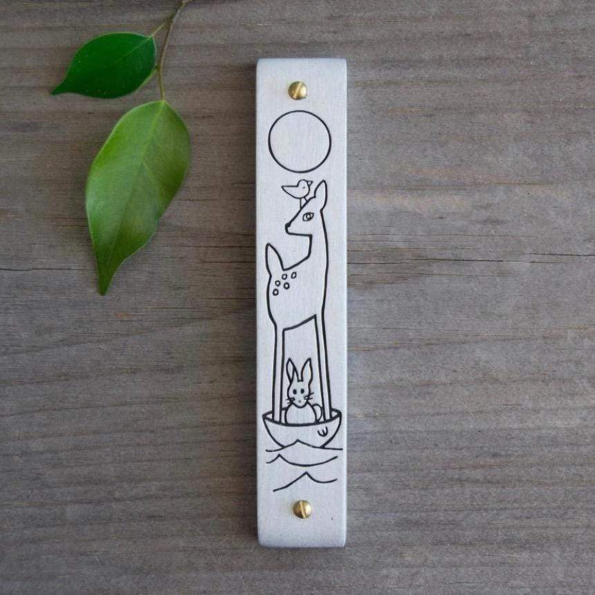 Emily Rosenfeld Mezuzahs Woodland Ark Mezuzah by Emily Rosenfeld
