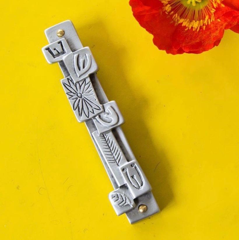 Emily Rosenfeld Mezuzah Shin Mosaic Mezuzah by Emily Rosenfeld