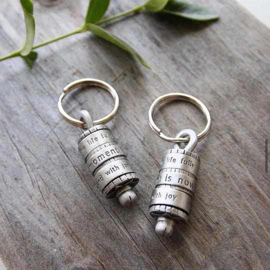 The Moment is Now - Prayer Wheel Keychain by Emily Rosenfeld