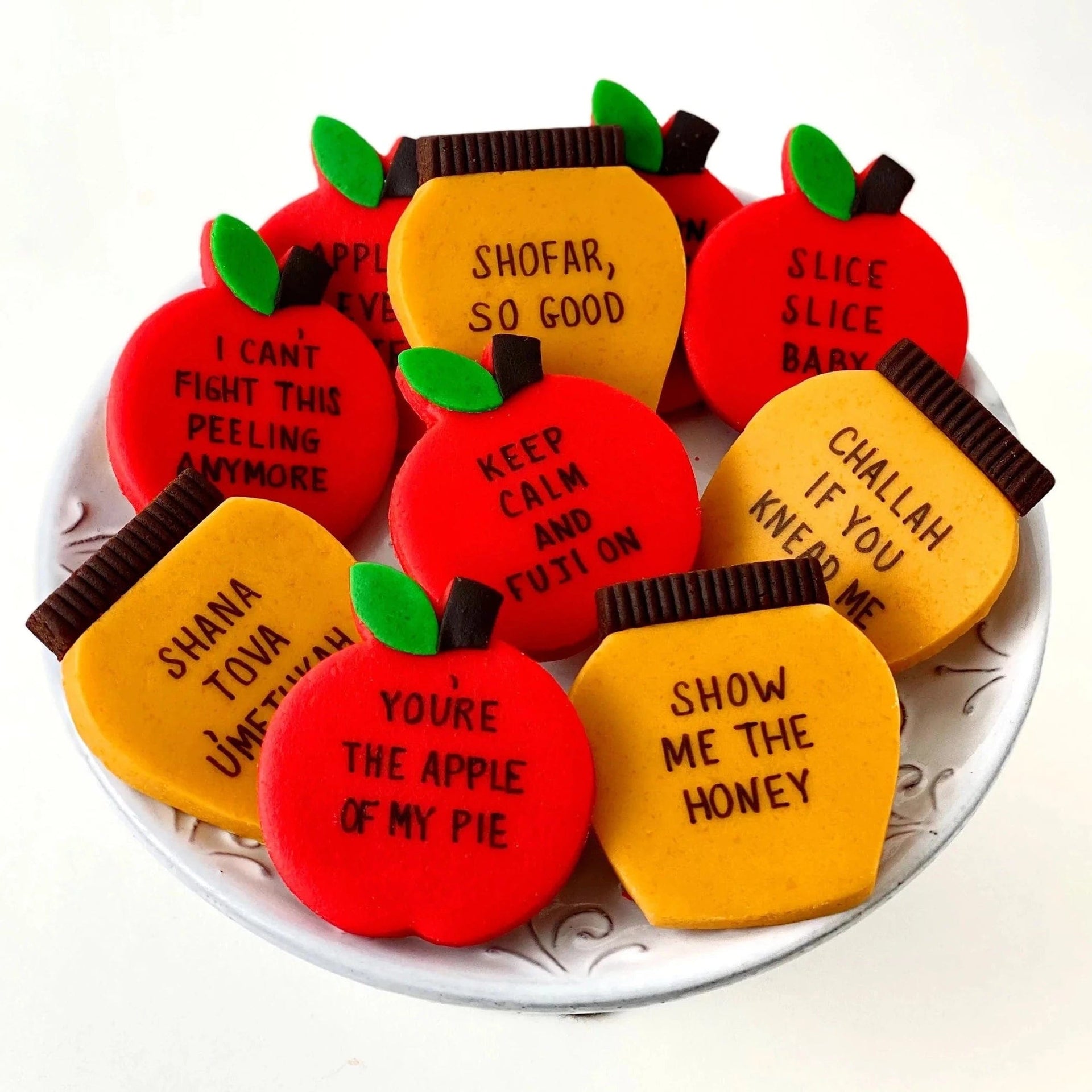 Marzipops Food Marzipan Rosh Hashanah Apples & Honey Conversation Tiles