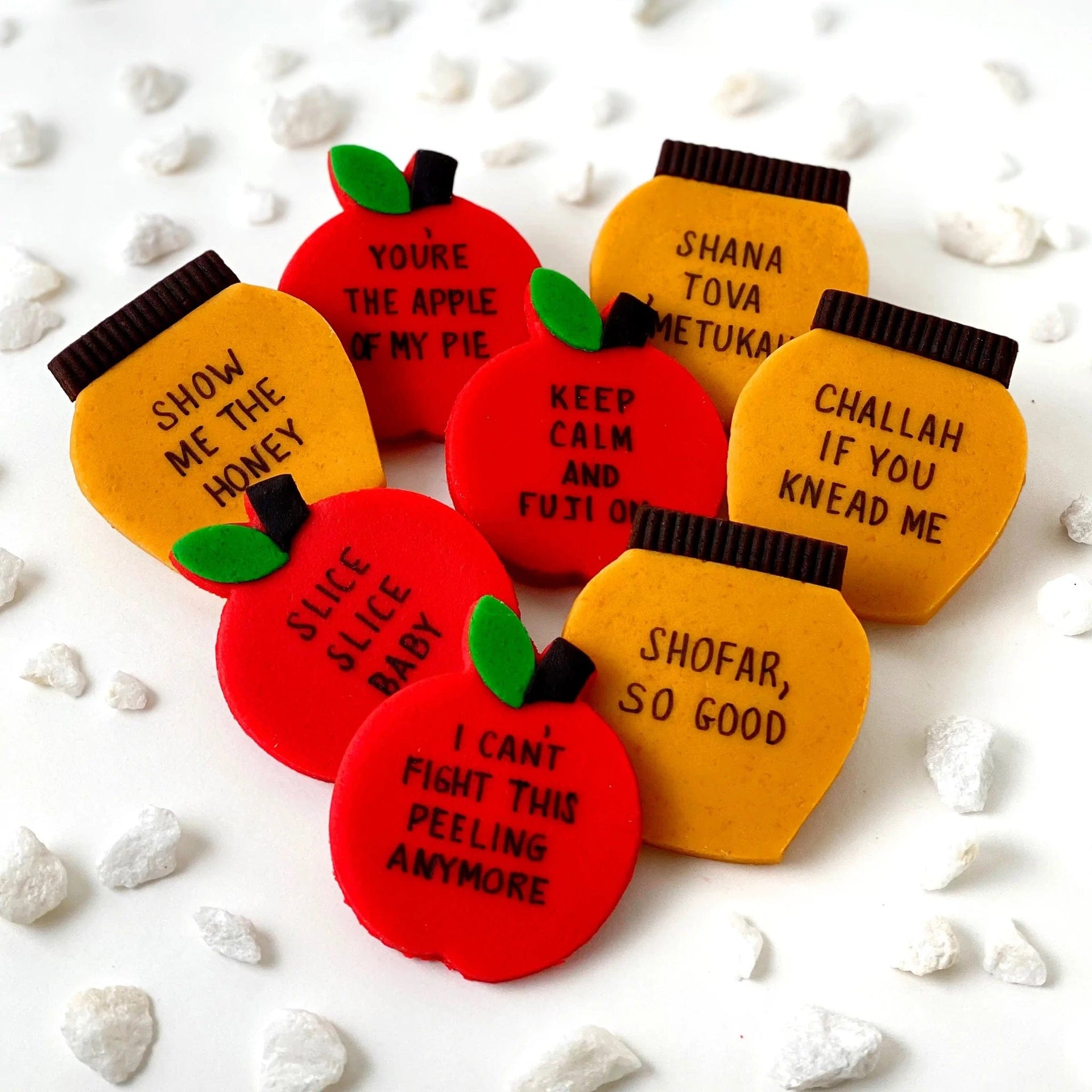 Marzipops Food Marzipan Rosh Hashanah Apples & Honey Conversation Tiles