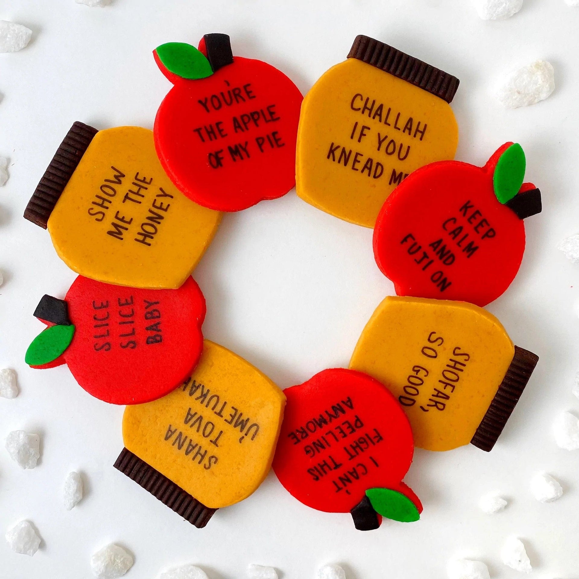 Marzipops Food Marzipan Rosh Hashanah Apples & Honey Conversation Tiles