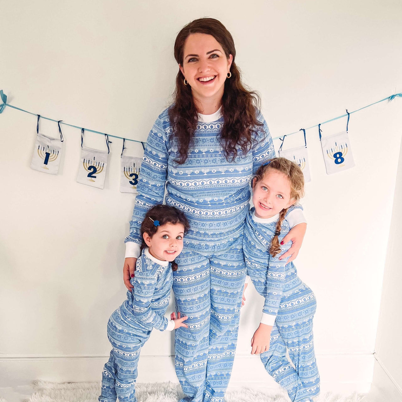 Sara's Prints Pajamas Hanukkah Fair Isle Pajamas - (Adults Unisex Sizes XS - XL)