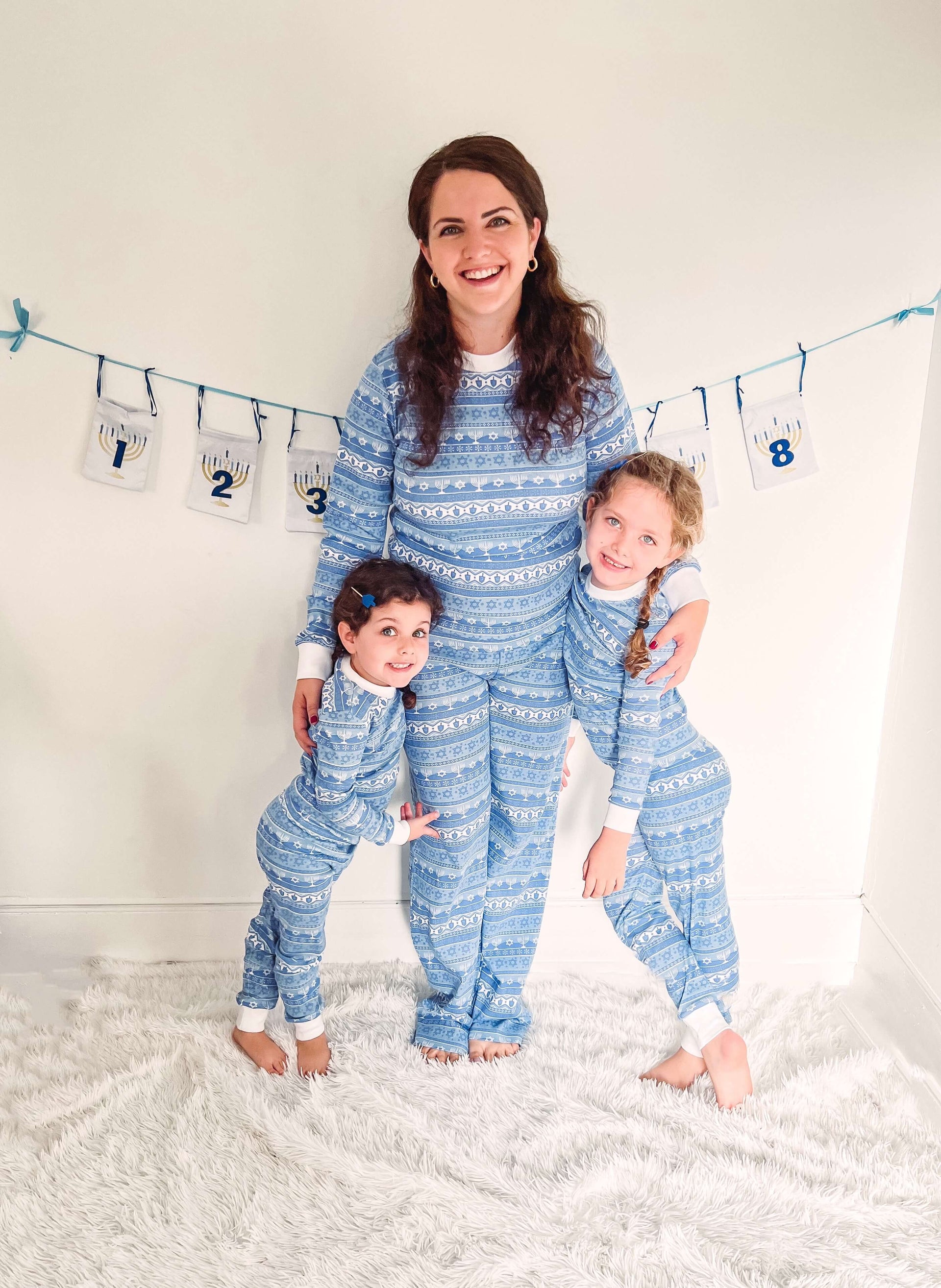 Sara's Prints Pajamas Hanukkah Fair Isle Pajamas - (Kids Unisex Sizes 12M - 16)