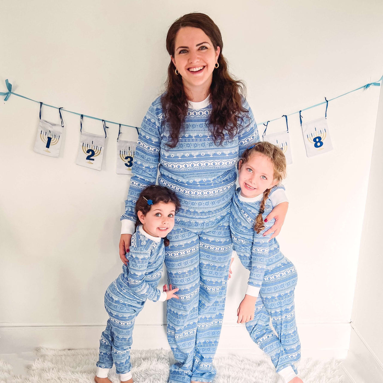 Sara's Prints Pajamas Hanukkah Fair Isle Pajamas - (Kids Unisex Sizes 12M - 16)