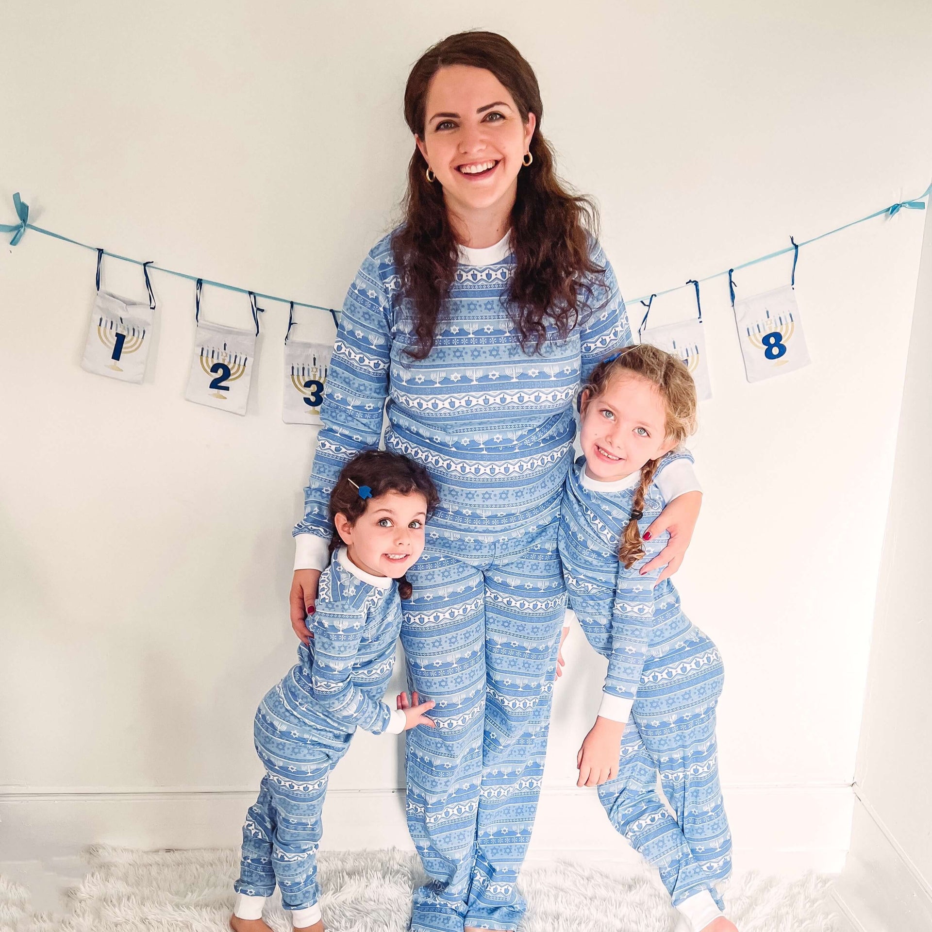 Sara's Prints Pajamas Hanukkah Fair Isle Pajamas - (Kids Unisex Sizes 12M - 16)