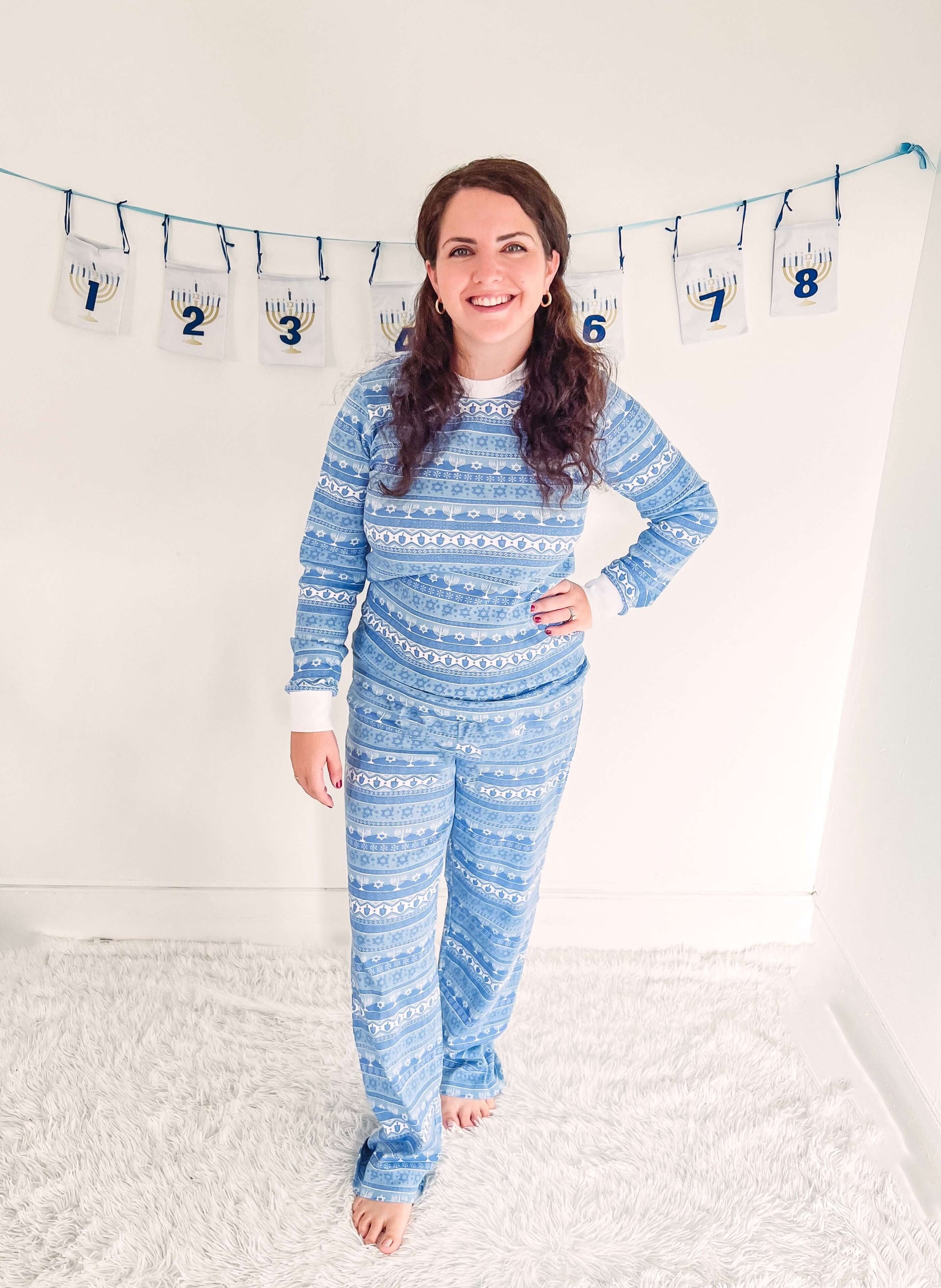 Sara's Prints Pajamas Hanukkah Fair Isle Pajamas - (Adults Unisex Sizes XS - XL)