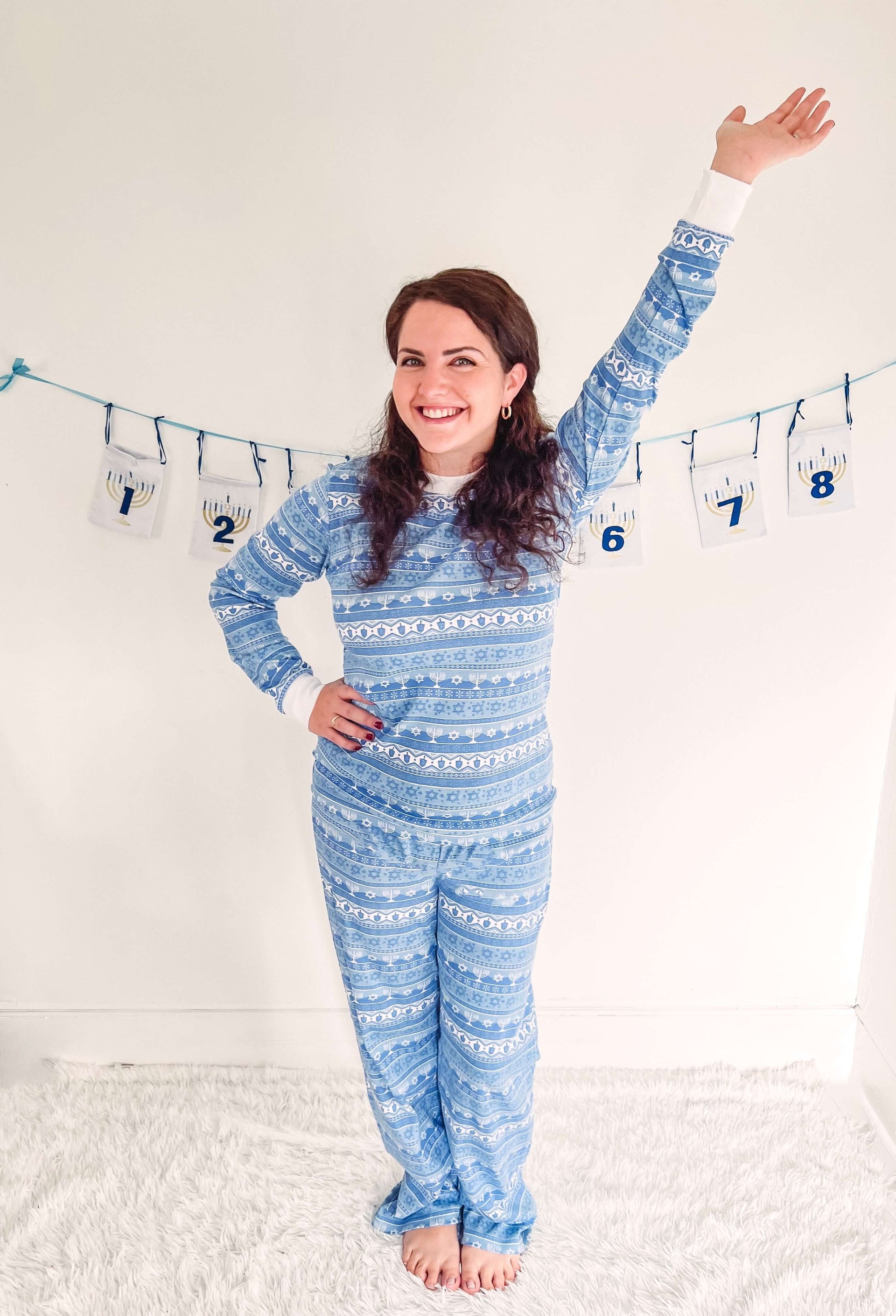 Sara's Prints Pajamas Hanukkah Fair Isle Pajamas - (Adults Unisex Sizes XS - XL)