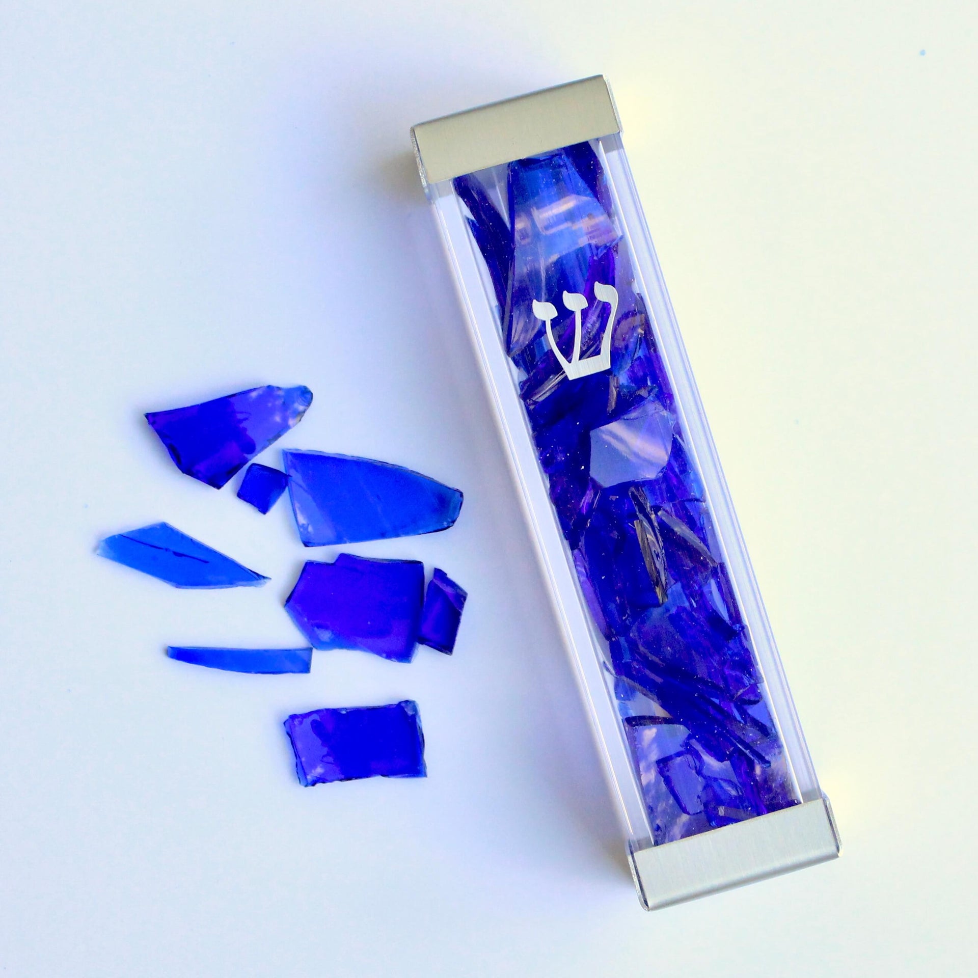 Mazel Tov Designs Mezuzahs Adhesive Hanging Fill-Your-Own Wedding Shards Mezuzah