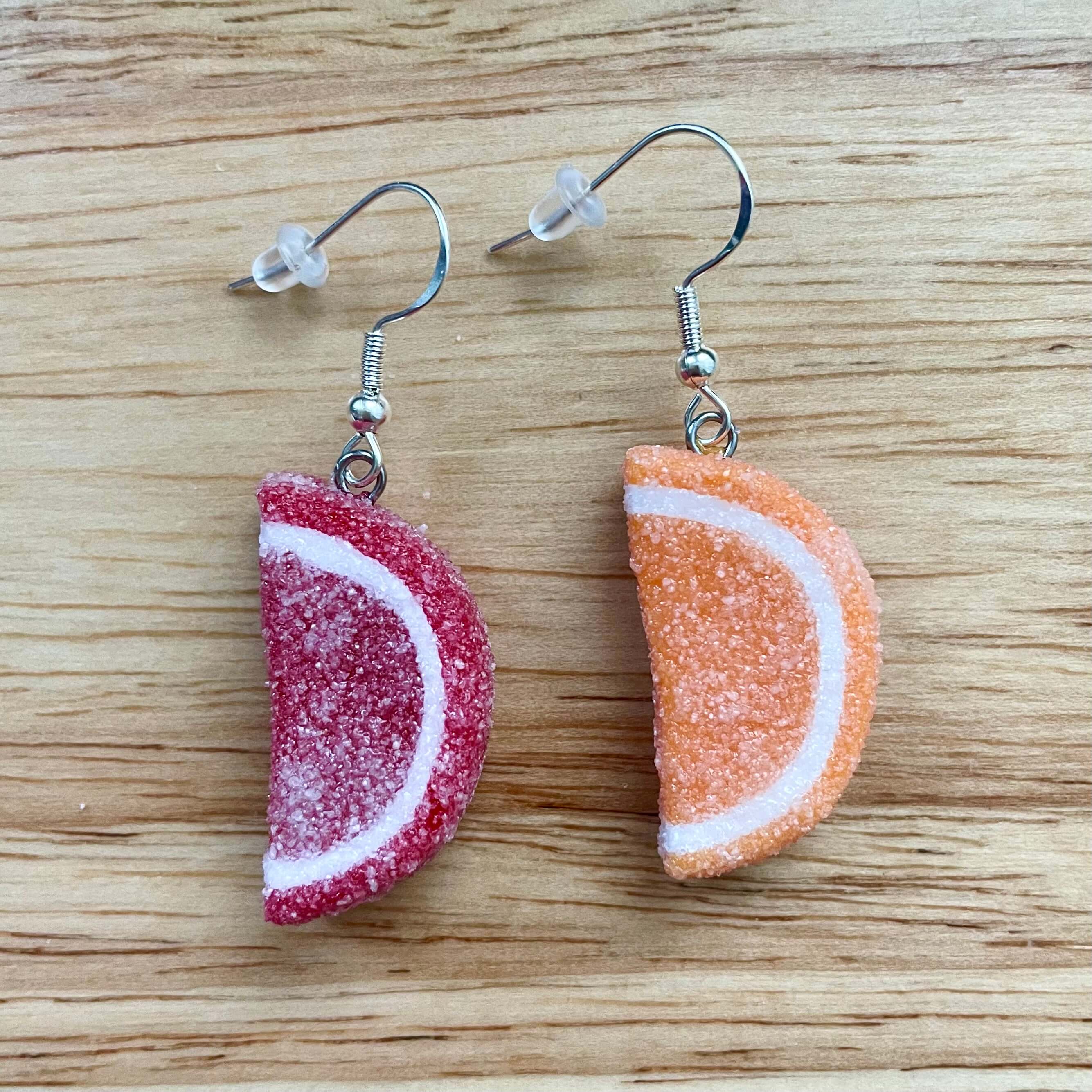 1 Pair Woman Transparent Candy Fruit Earrings Fun Drop Earrings For Girl Women