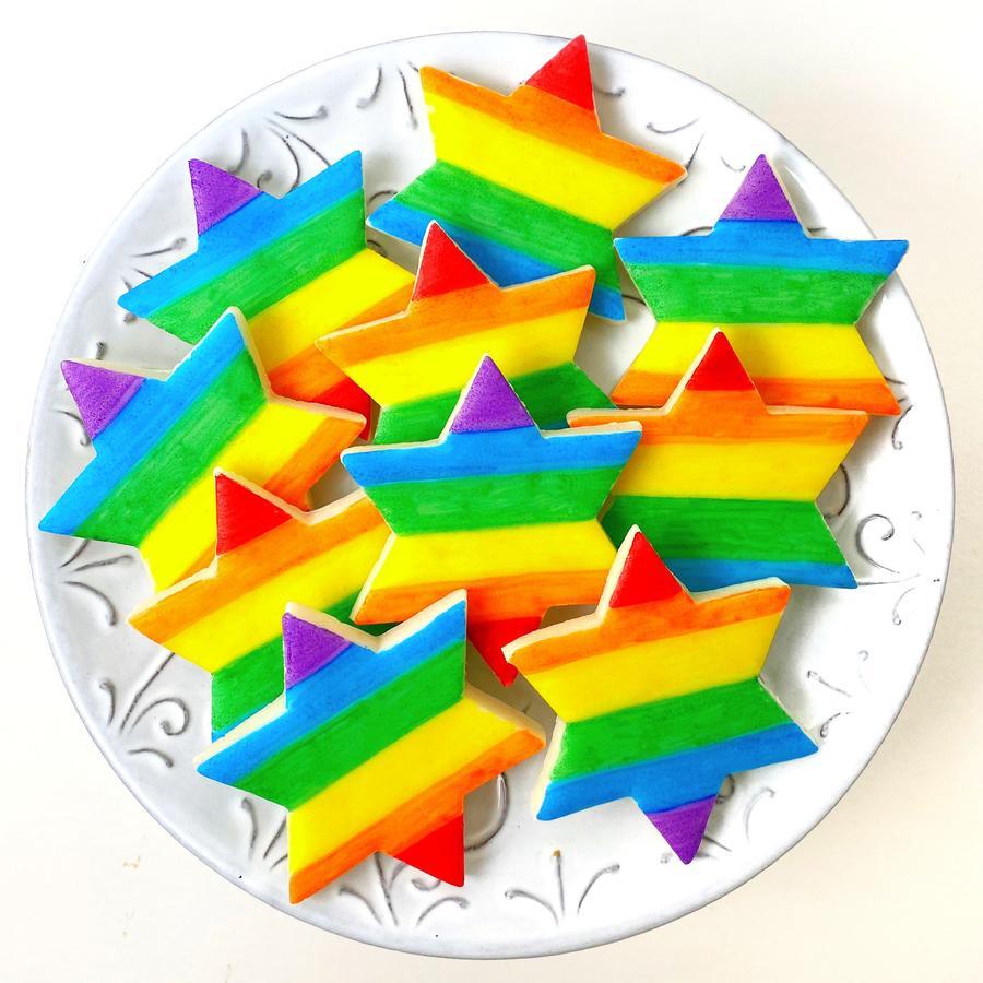 Marzipops Food Marzipan Rainbow Pride Star of David Tiles