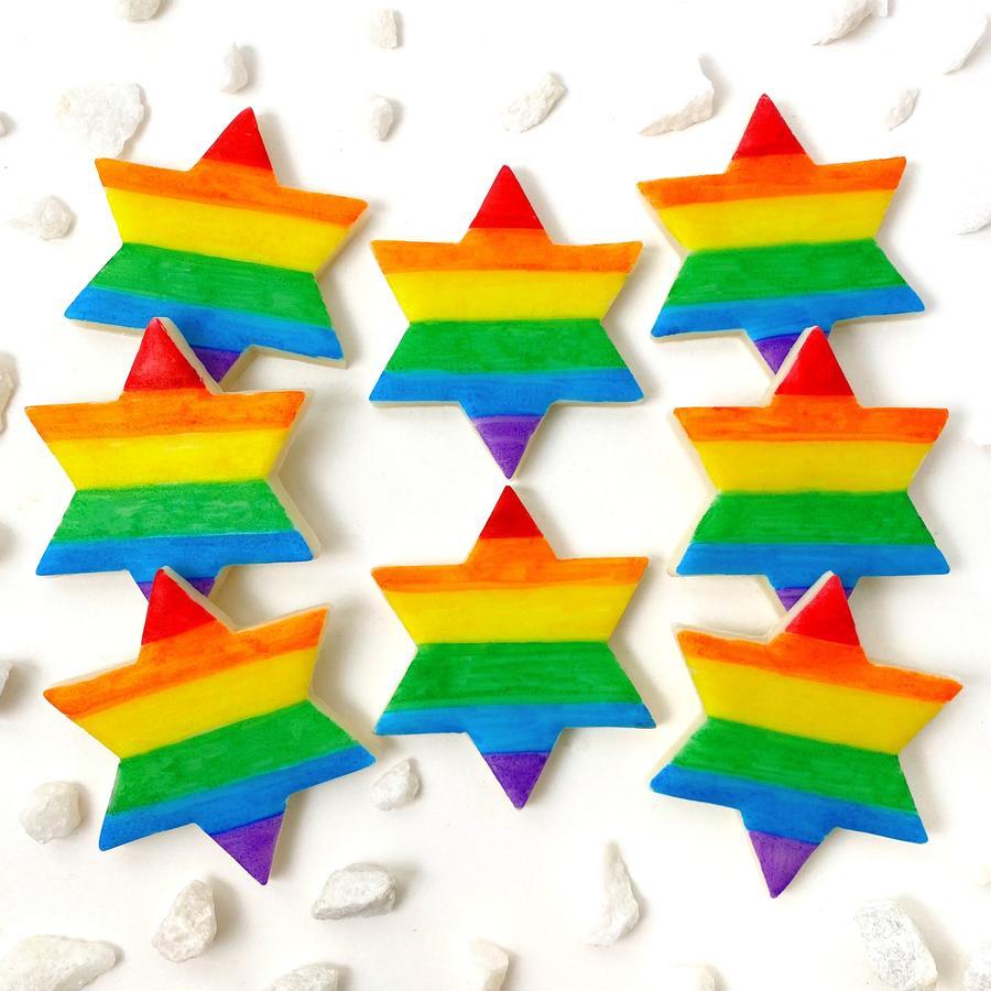 Marzipops Food Marzipan Rainbow Pride Star of David Tiles