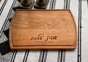 Dear Deer Crafts Challah Boards Maple Personalized Flat Cursive Design Wood Challah Board - Mixed Wood or Maple