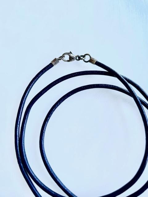 Emily Rosenfeld Necklaces Silver Men's Shin Mezuzah Necklace on Leather by Emily Rosenfeld