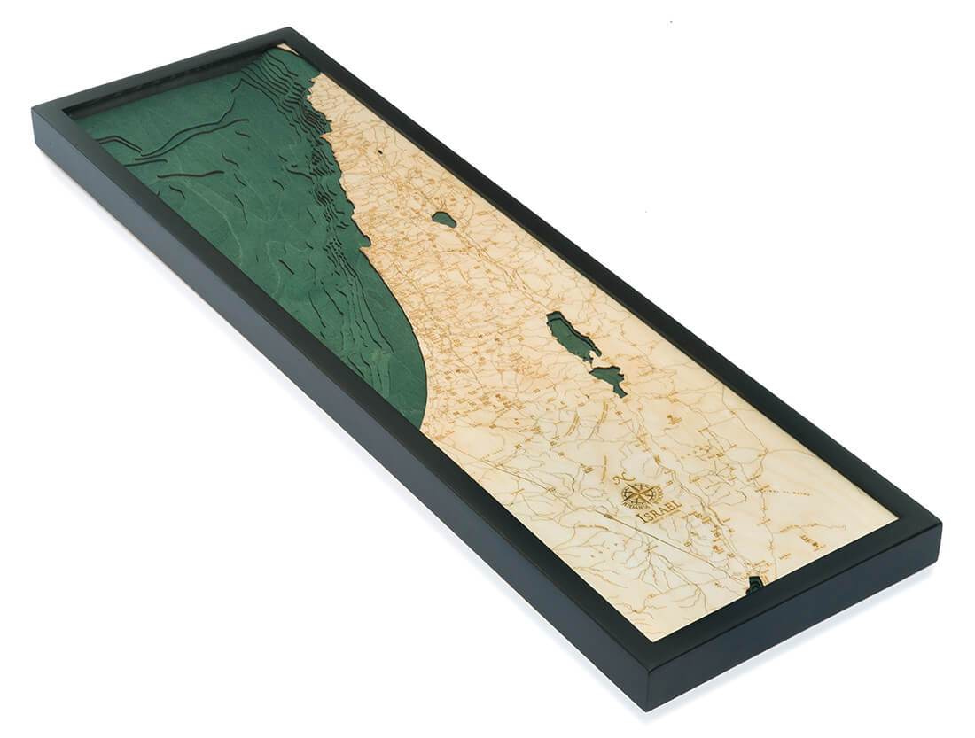 Judaica Wood Co. Art Default Israel Wood Carved Map