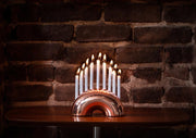 Modern Mensch Menorah Nosh Menorah - Rose Gold, Brass or Chrome