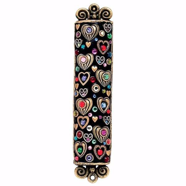 Michal Golan Mezuzah Michal Golan Handmade Heart and Crystal Mezuzah