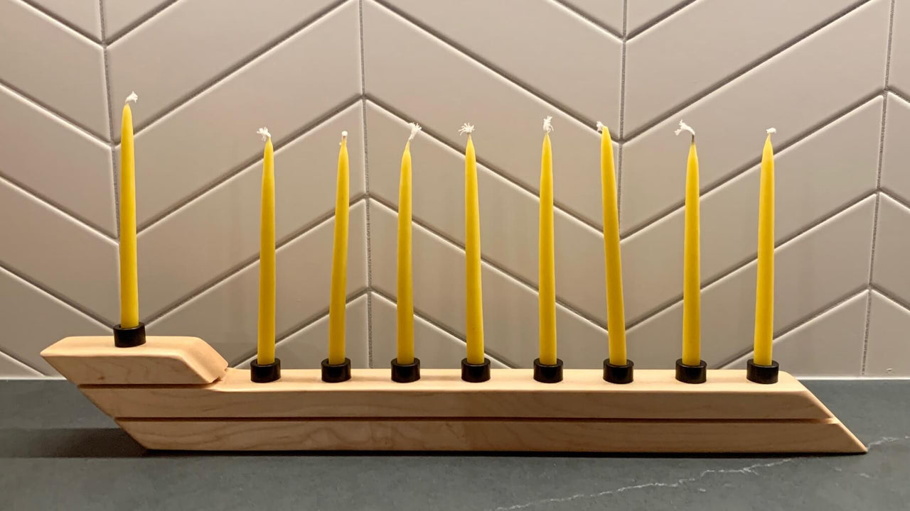 The Knotty Dane Menorahs ArkiType Hardwood Menorah