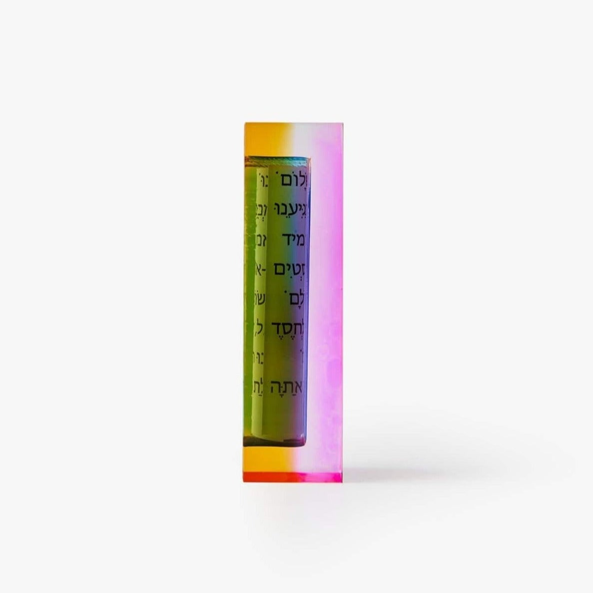 Apeloig Collection Mezuzahs Acrylic Car Mezuzah with Traveler’s Prayer - Choice of Color