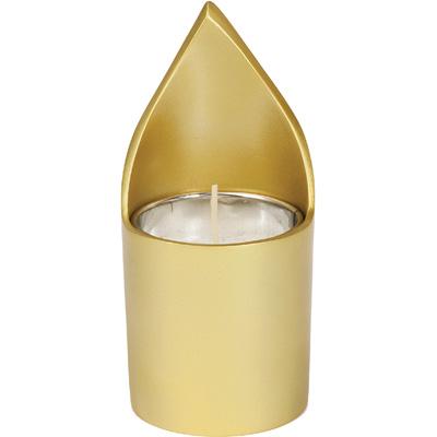 Yair Emanuel Candlesticks Gold Yahrzeit Memorial Candleholders by Yair Emanuel