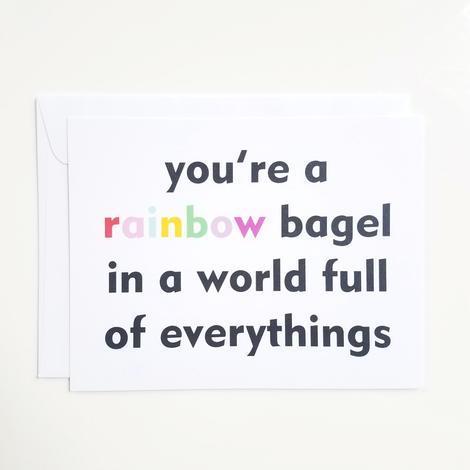 Tchotch Shop Card Rainbow Bagel Notecard - Set of 8