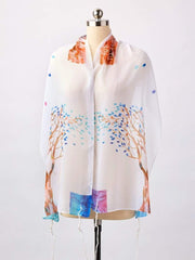 Advah Tallises Tree with Blue Leaves Tallis by Advah Designs
