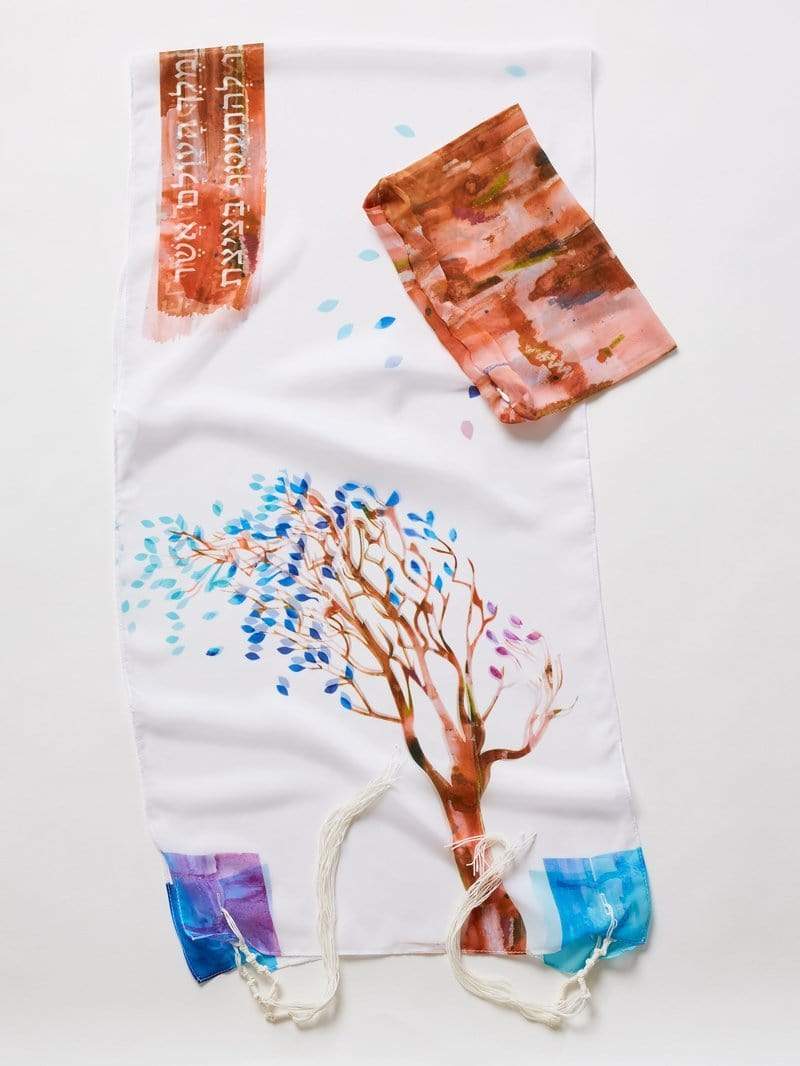 Advah Tallises Tree with Blue Leaves Tallis by Advah Designs