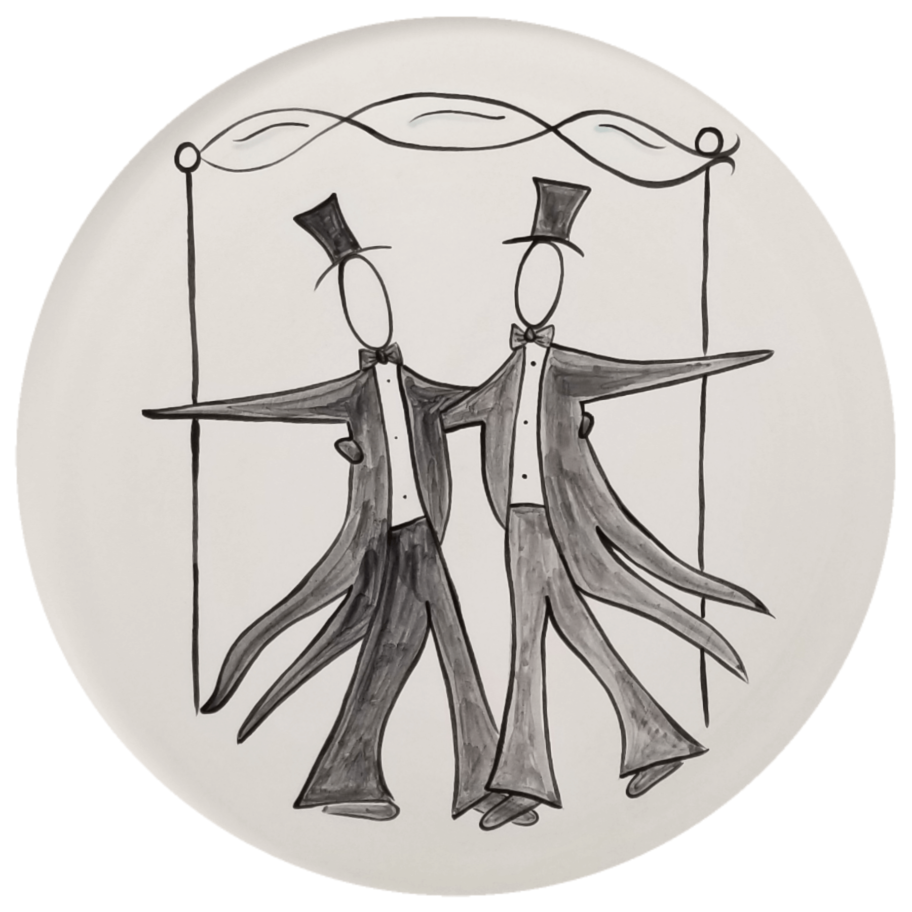 Suzaluna Serving Pieces Two Grooms Personalized Wedding Couple Under the Chuppah Plate