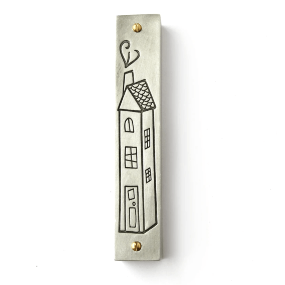 Emily Rosenfeld Mezuzahs Home Sweet Home Mezuzah by Emily Rosenfeld