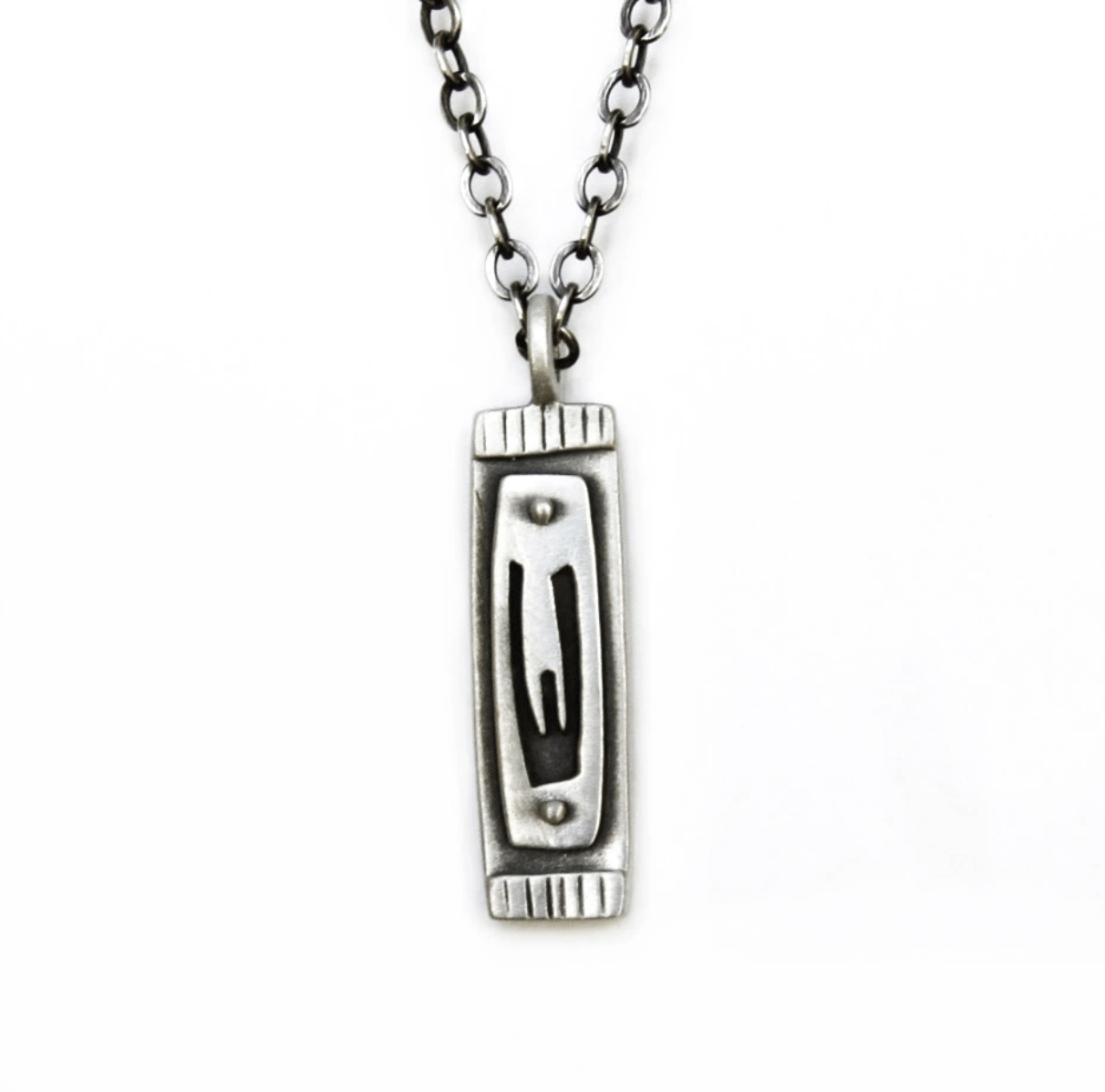 Emily Rosenfeld Necklaces Silver Men's Shin Mezuzah Necklace on Silver Chain by Emily Rosenfeld